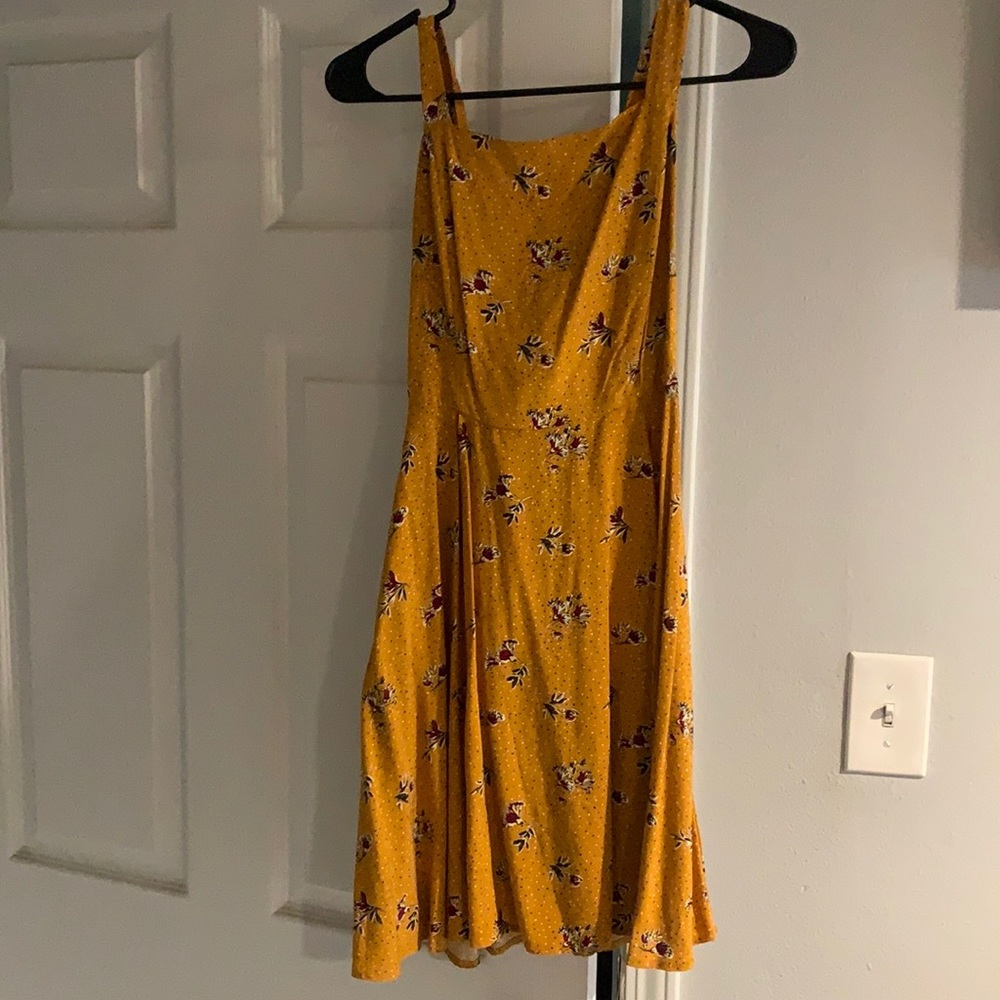 Mustard and flower print dress